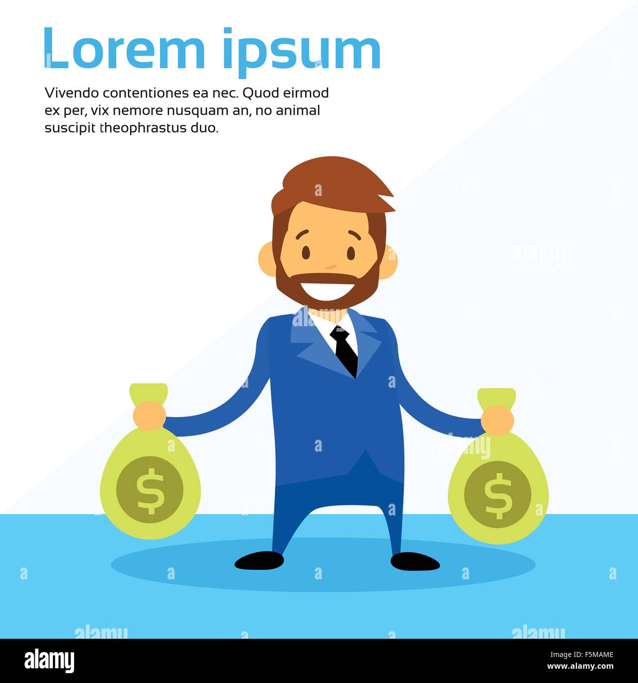 Cartoon Businessman Hold Money Sack Stock Vector Image & Art - Alamy