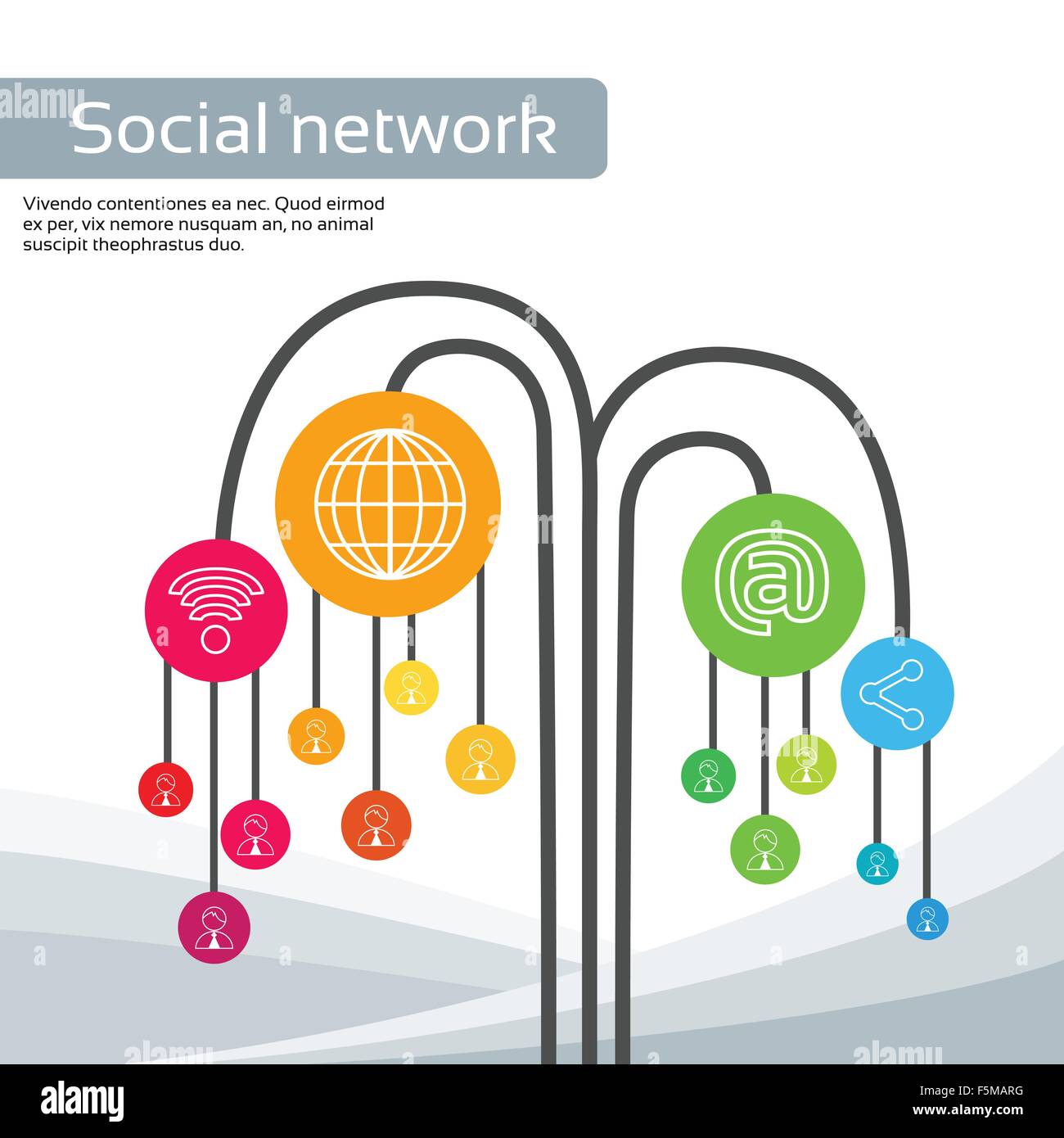 Technology Tree Social Media Icons Thin Line Logo Set Stock Vector ...