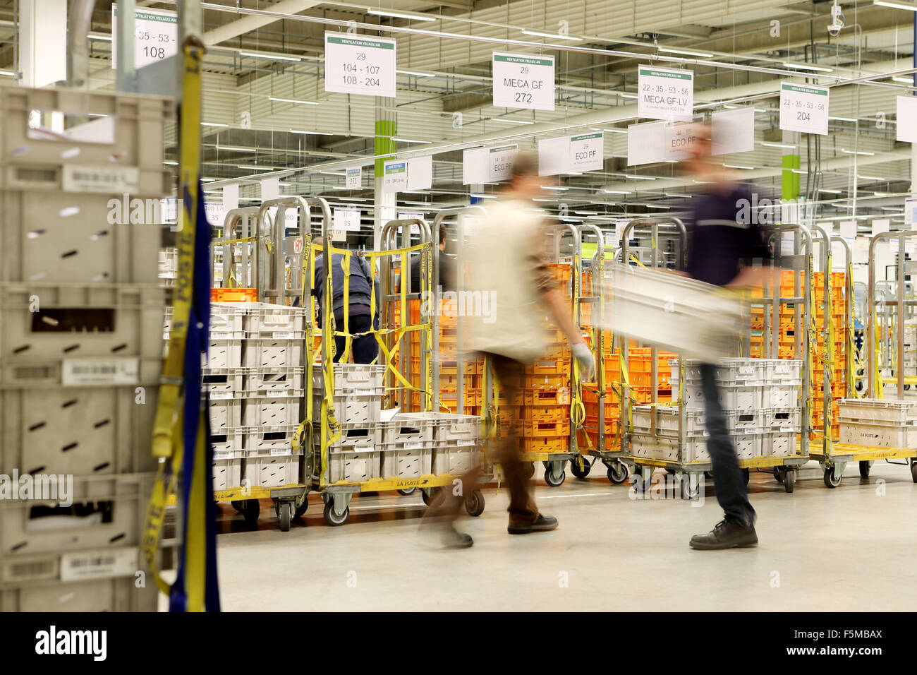 Noyal-Chatillon (Brittany, north-western France): industrial mail platform Stock Photo