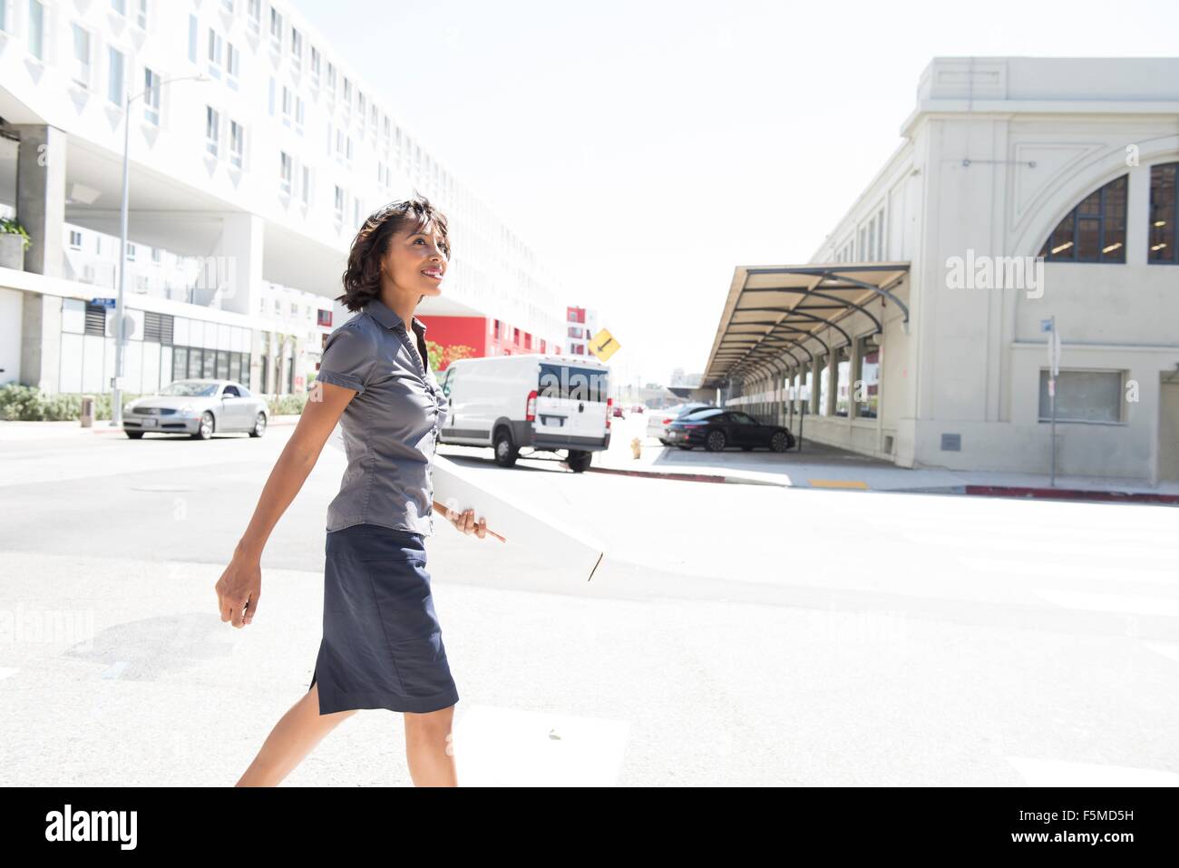 African american businesswoman walking office hi-res stock photography ...
