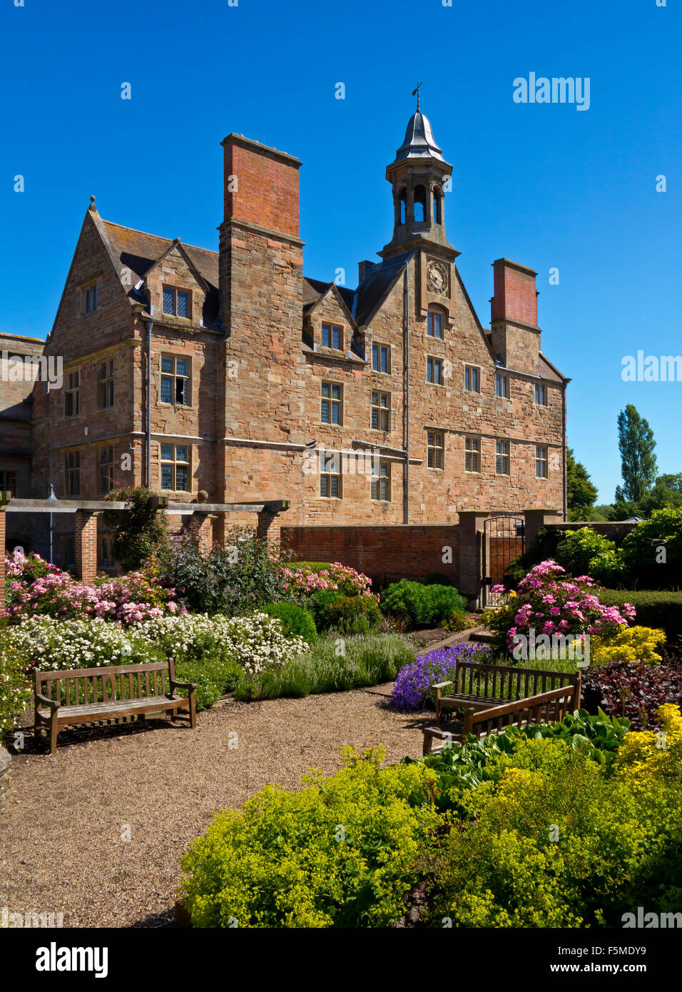 The house and garden at Rufford Abbey near Ollerton in Nottinghamshire