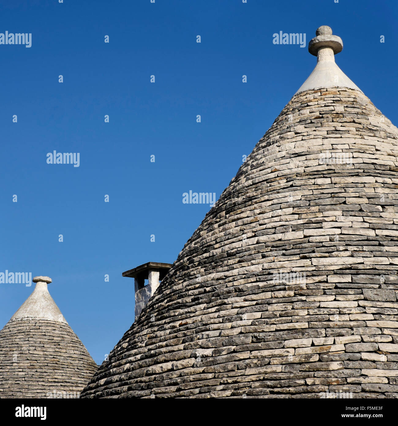 Traditional limestone roofs of the Trulli of Alberobello, Bari Province, Apuglia, Italy Stock Photo