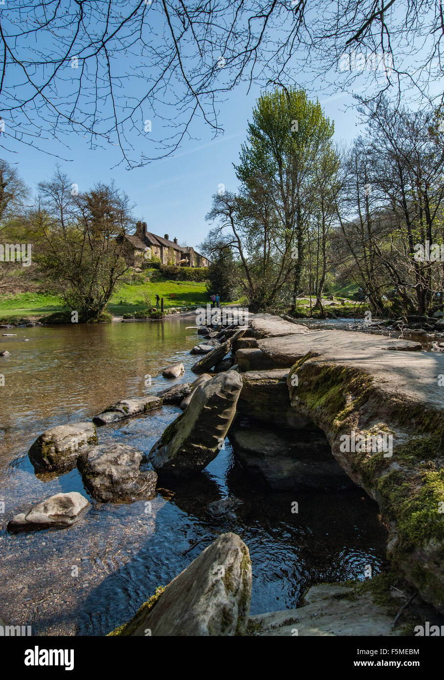 Tarr Steps Clapper Bridge and the River Barle, Devon, UK Stock Photo ...