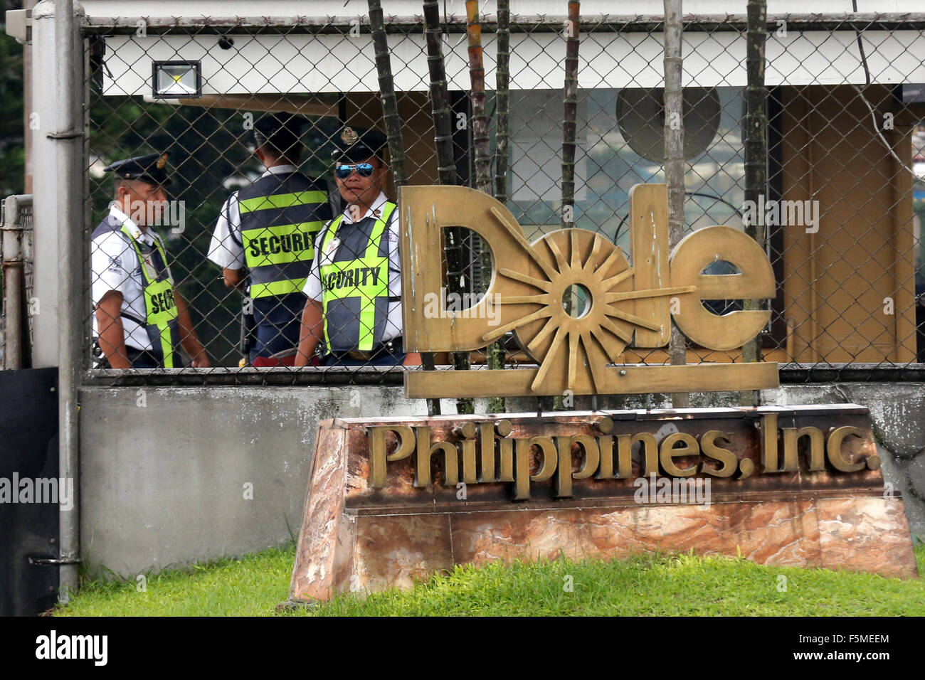 Entrance to the premises of the processing plant of the Dole Pineapple Inc. in Polomolok, South Cotabato, Mindanao, The Philippines Stock Photo