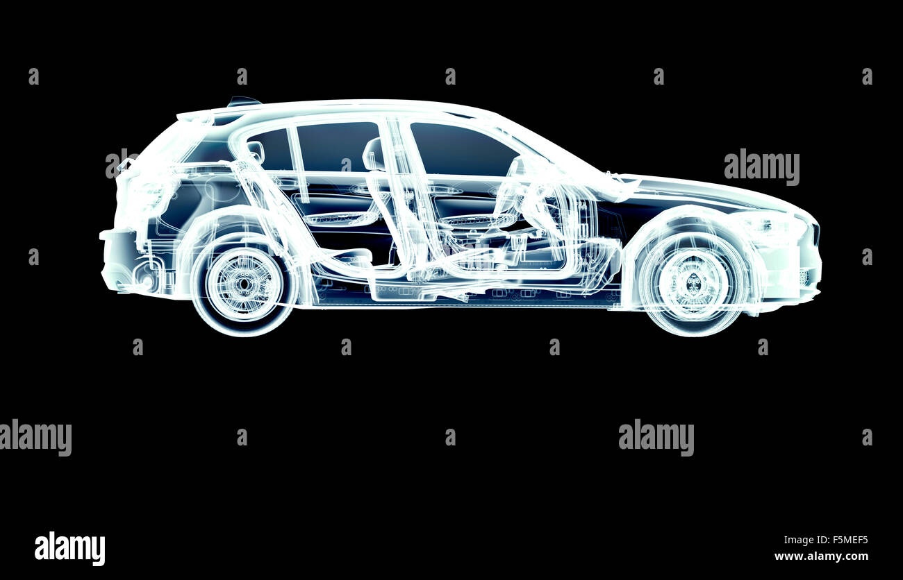 x-ray car isolated on a black background Stock Photo - Alamy