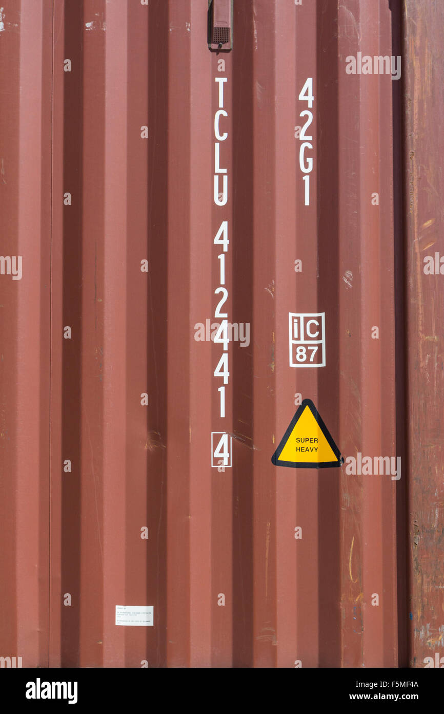 Shipping container identification markings Stock Photo Alamy
