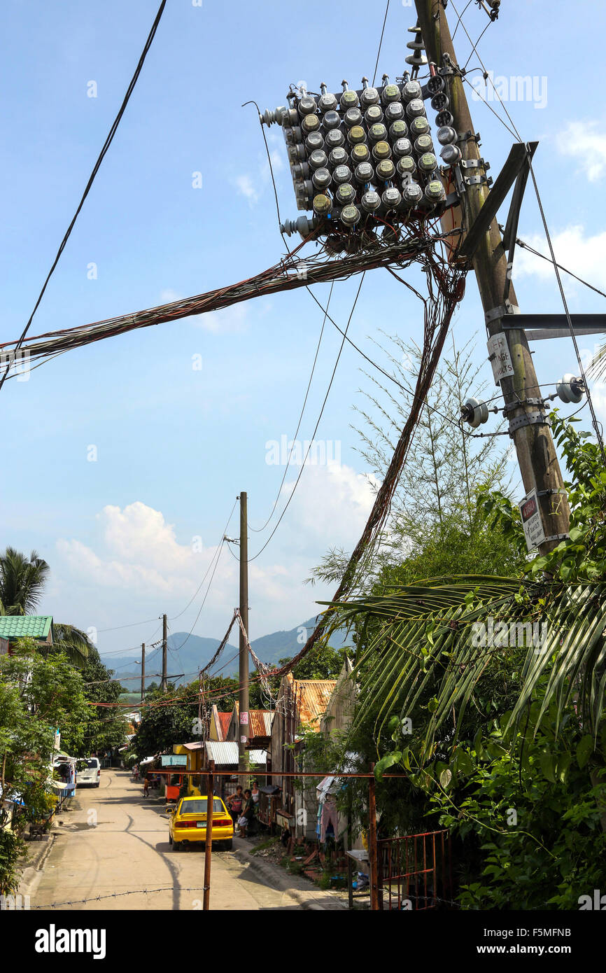 Electricity Poles On The Street High Resolution Stock Photography and