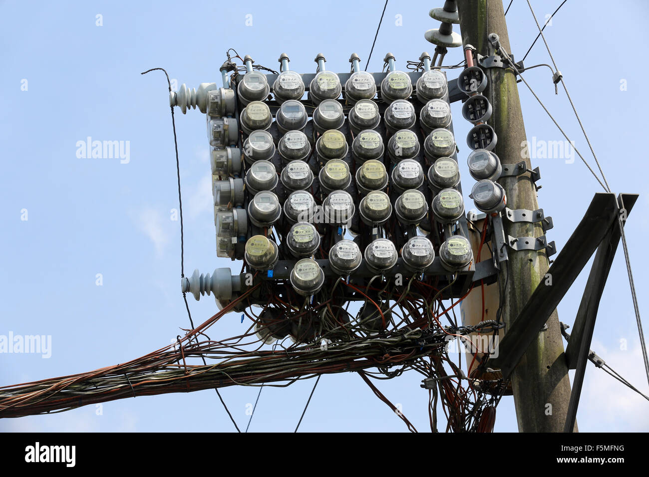 Electricity Poles On The Street High Resolution Stock Photography and