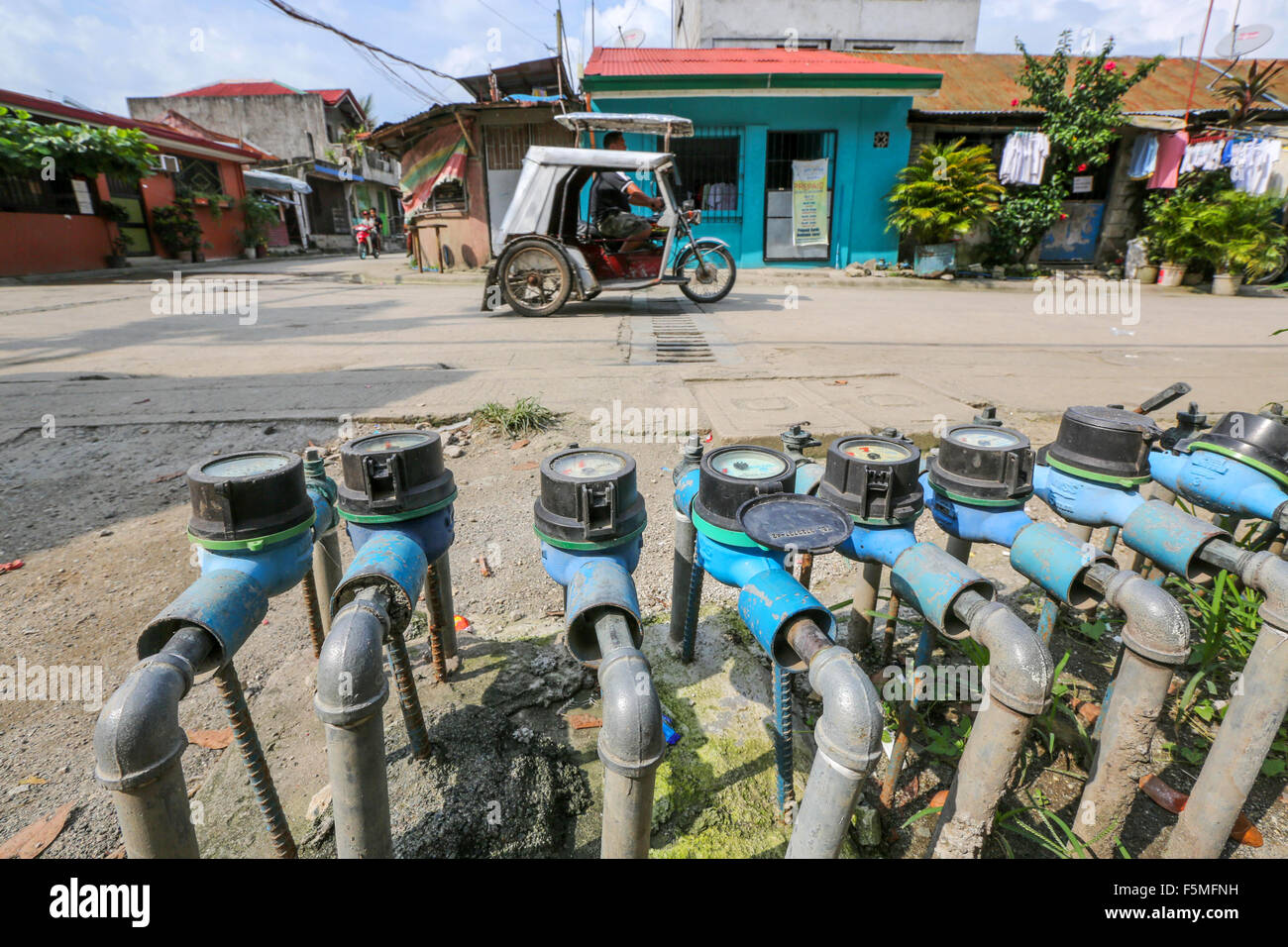Sealed water meter of individual households in Montalban Village