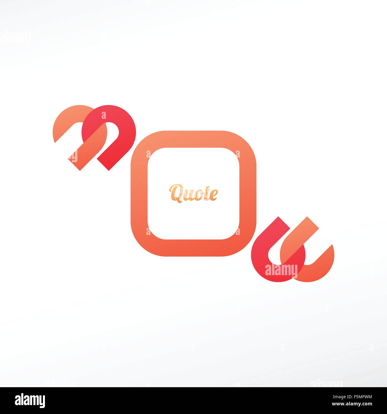 quotation marks symbol and speech bubble isolated on white background. vector text box design Stock Vector