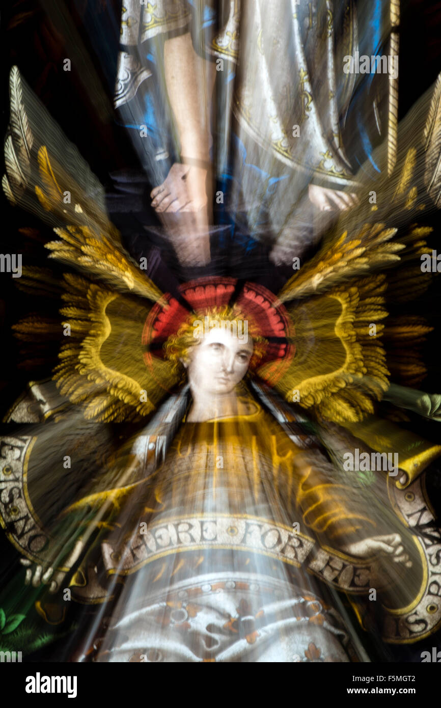 Angel stained glass zoom Stock Photo