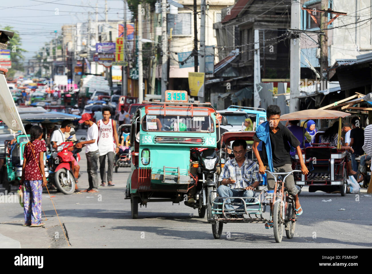 Street scene in the City of Cotabato, Mindanao, The Philippines, Asia Stock Photo