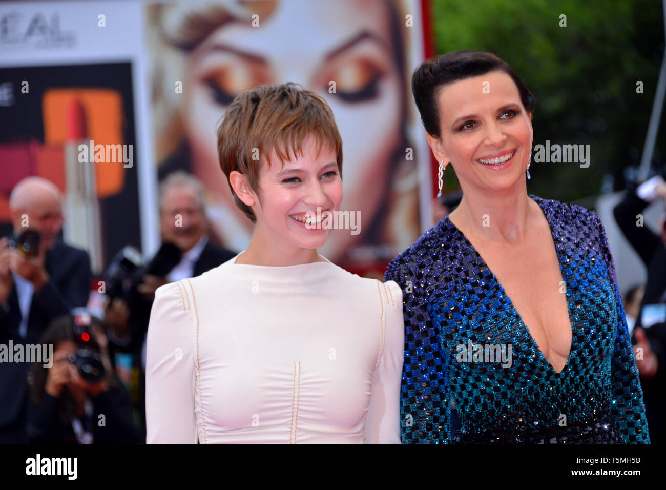 72nd Venice Film Festival - 'L'attesa'  Red Carpet Premiere - Arrivals  Featuring: Lou de Laage Juliette Binoche Where: Venice, Italy When: 05 Sep 2015 Stock Photo