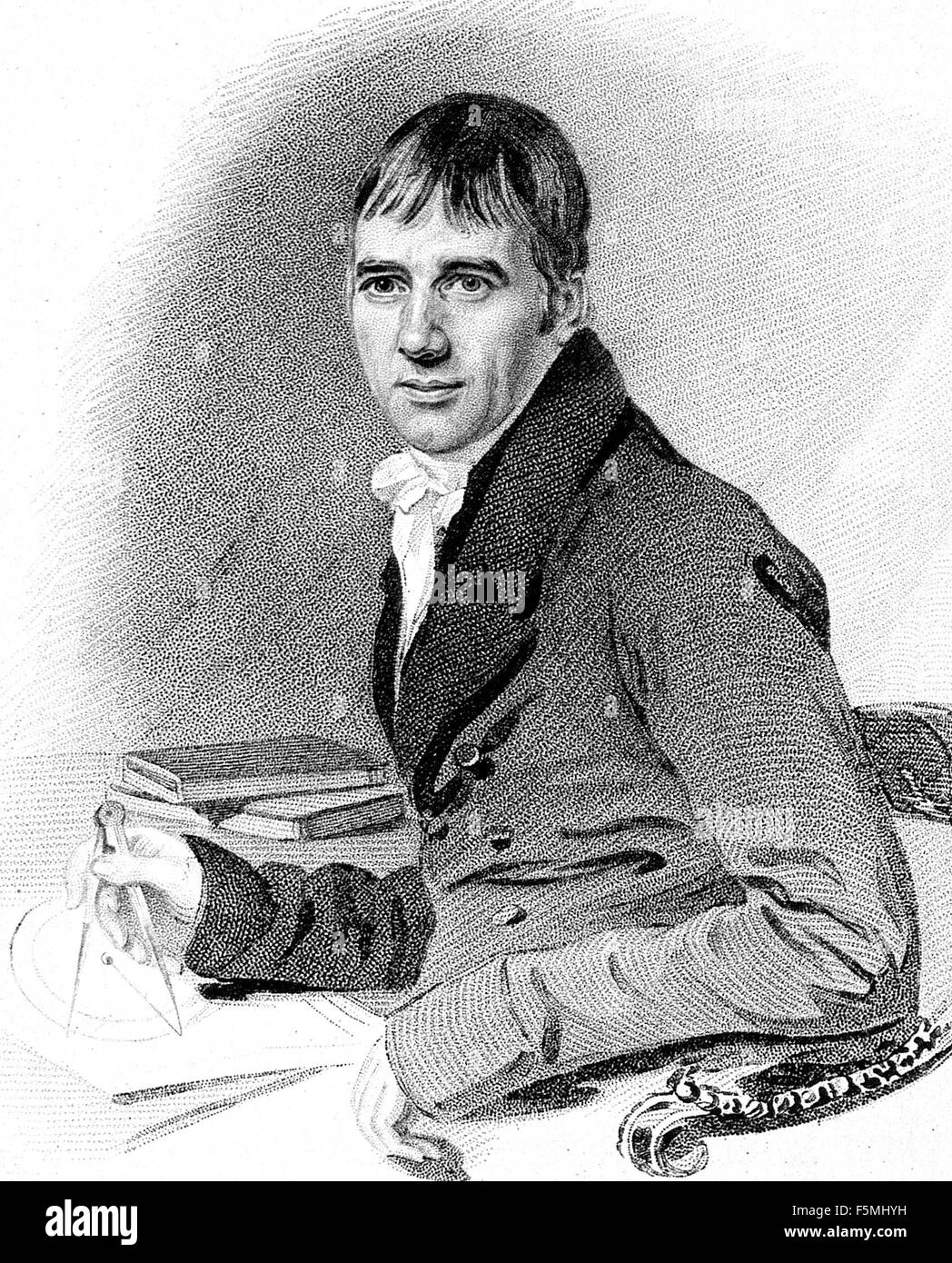 THOMAS EXLEY (1774-1855) English mathematician and schoolmaster in an engraving dated 1819 Stock Photo
