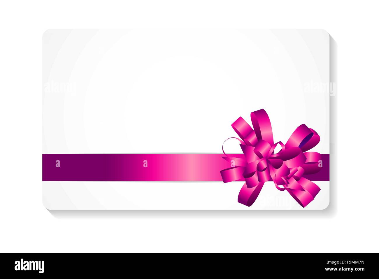 Gift Card with Pink Bow and Ribbon Vector Illustration Stock Vector ...