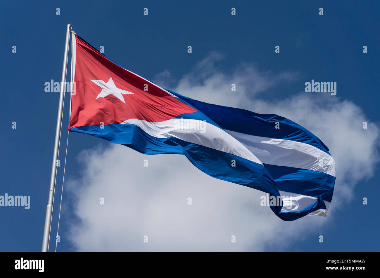 National flag in Viñales, Cuba Stock Photo