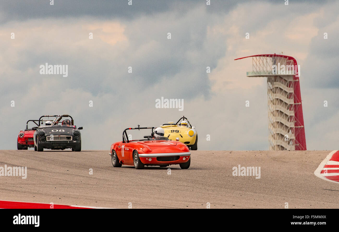 Sportscar Vintage Racing at Circuit of the Americas, Austin, Texas. Stock Photo