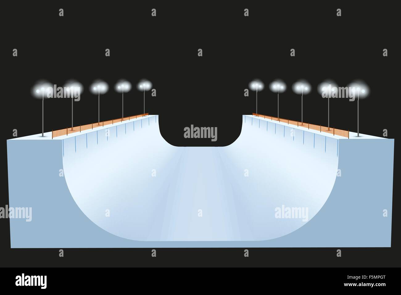 Snow half pipe at night Stock Vector Image & Art Alamy