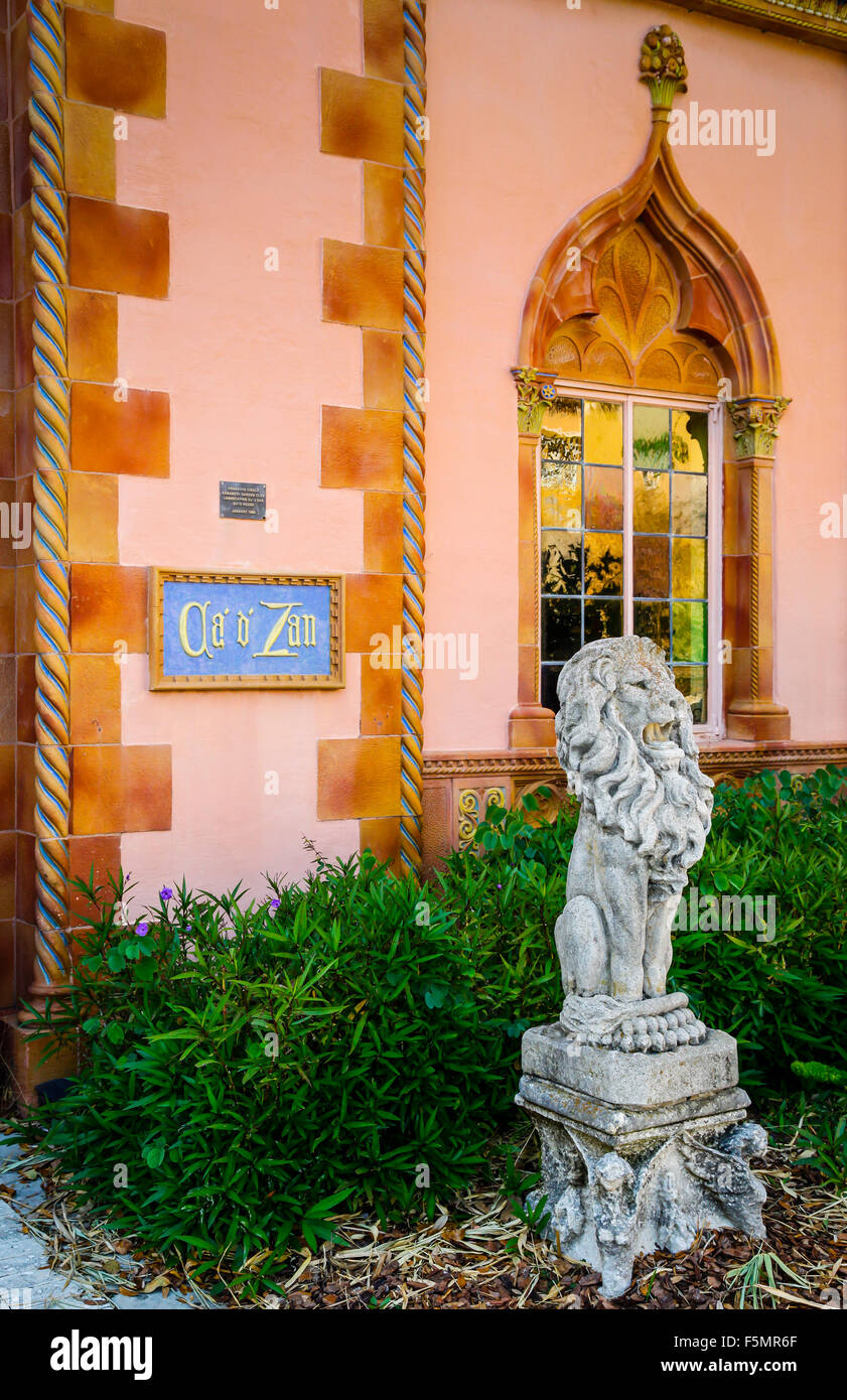 Entrance to the John and Mable Ringling's mansion, Ca'd'Zan, on the grounds of the Ringling Museum of Art in Sarasota, Florida Stock Photo