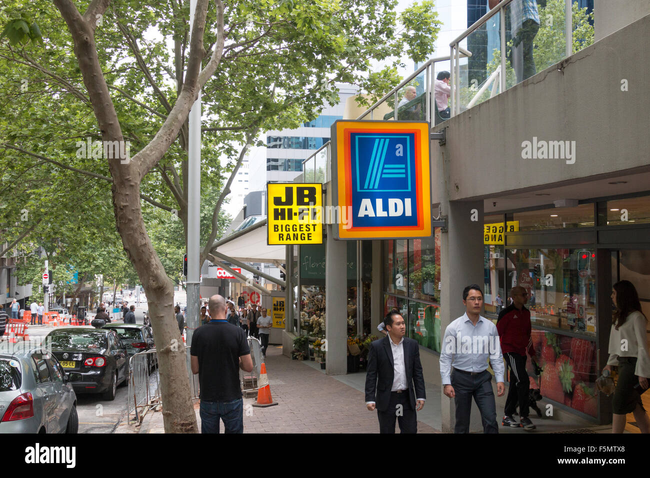 Aldi supermarket store and JB Hi fi stores in North Sydney,New south