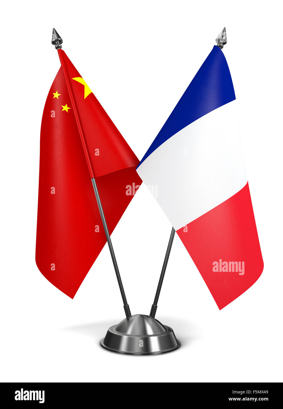 China and France - Miniature Flags. Stock Photo