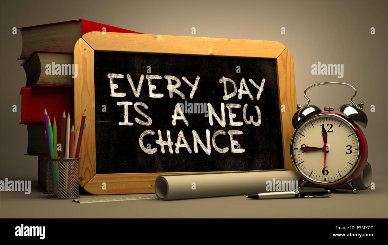 Every Day is a New Chance. Inspirational Quote. Stock Photo