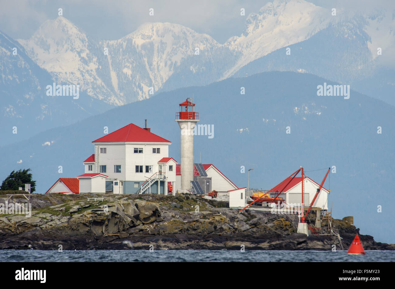 Entrance Island Lighthouse, Entrance Island, Gabriola Island , British Columbia, Canada Stock Photo