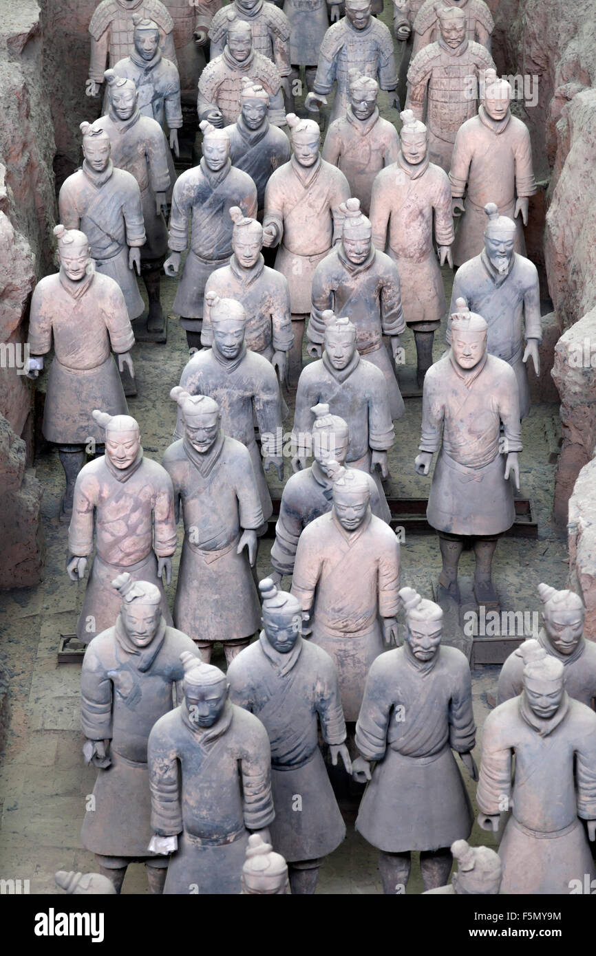 Terracotta Warriors in Xian, China Stock Photo