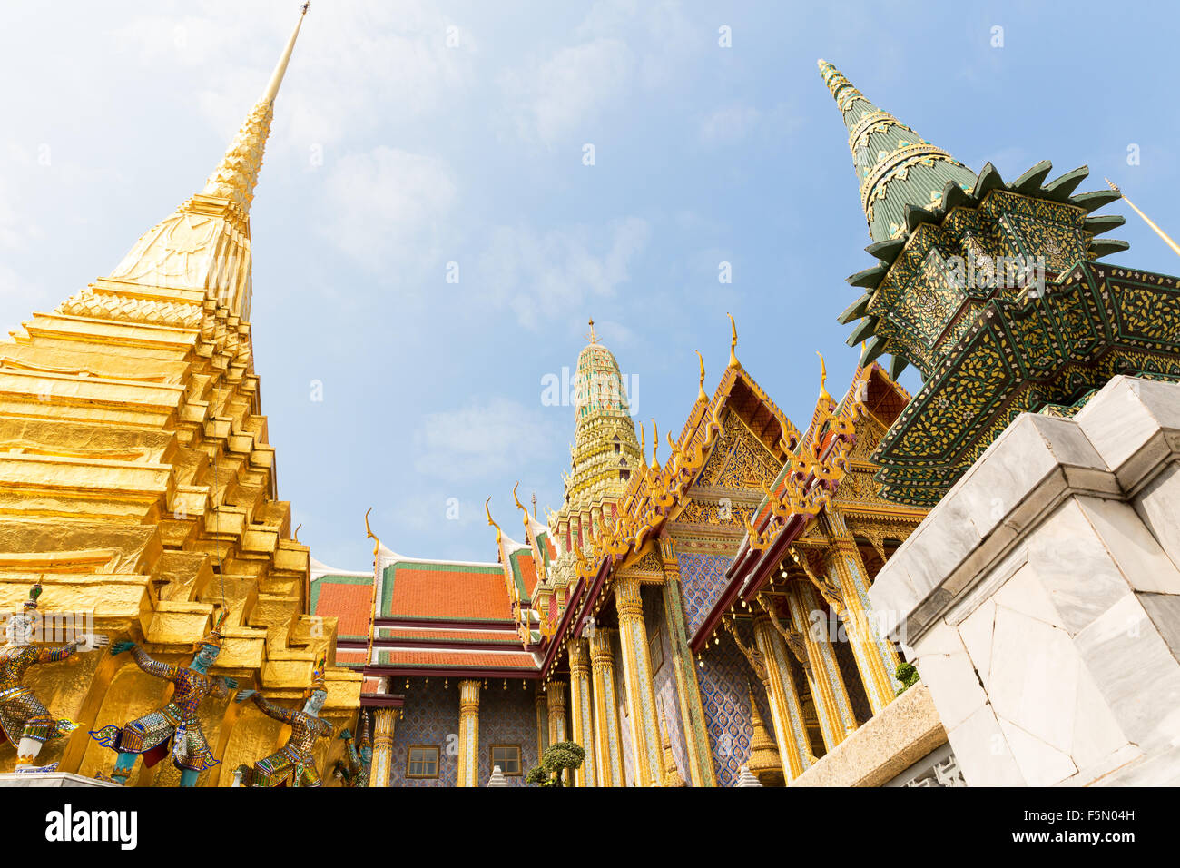 Ornately decorated ancient roof (Thailand) Stock Photo