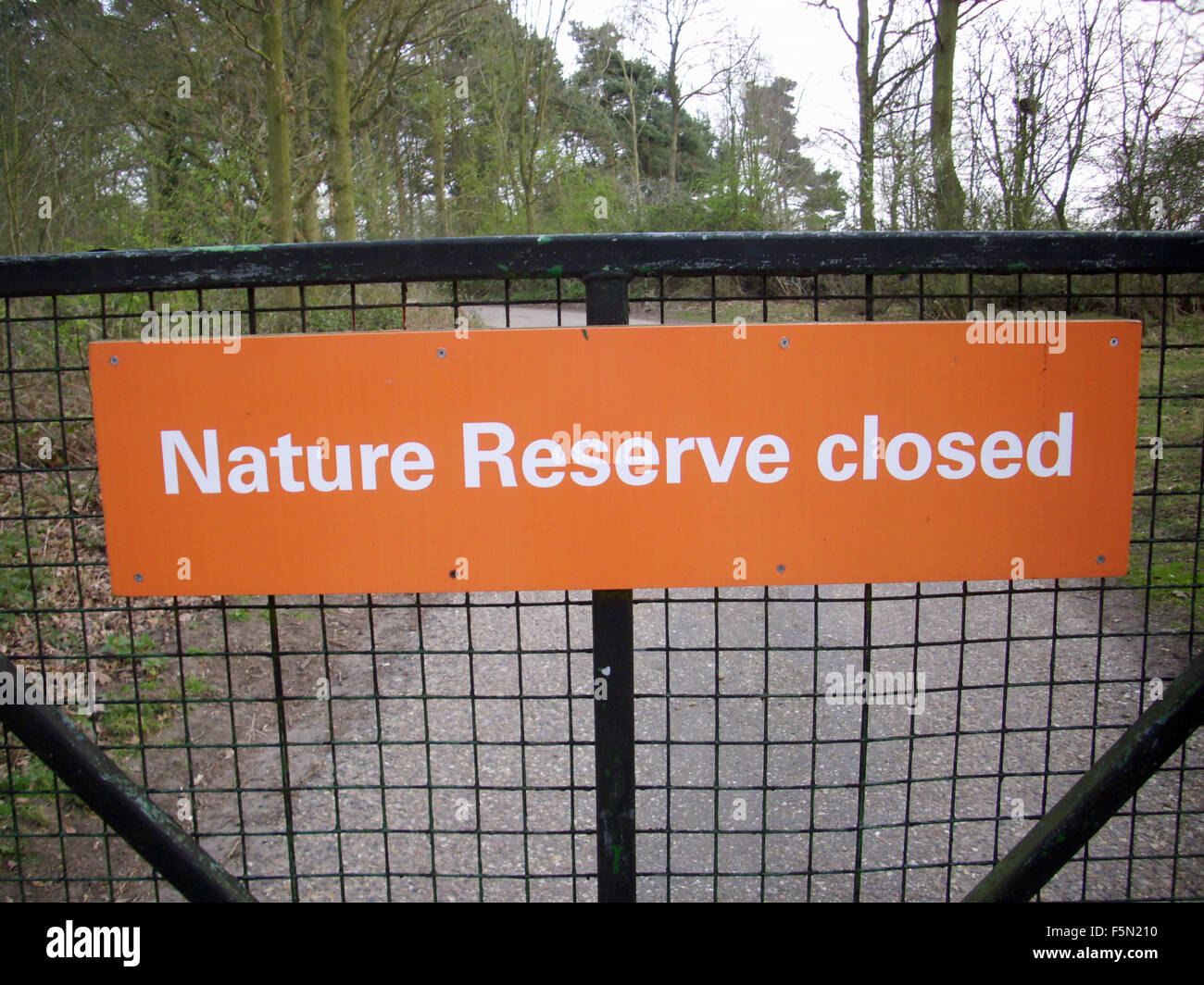 Nature reserve closed sign Stock Photo Alamy