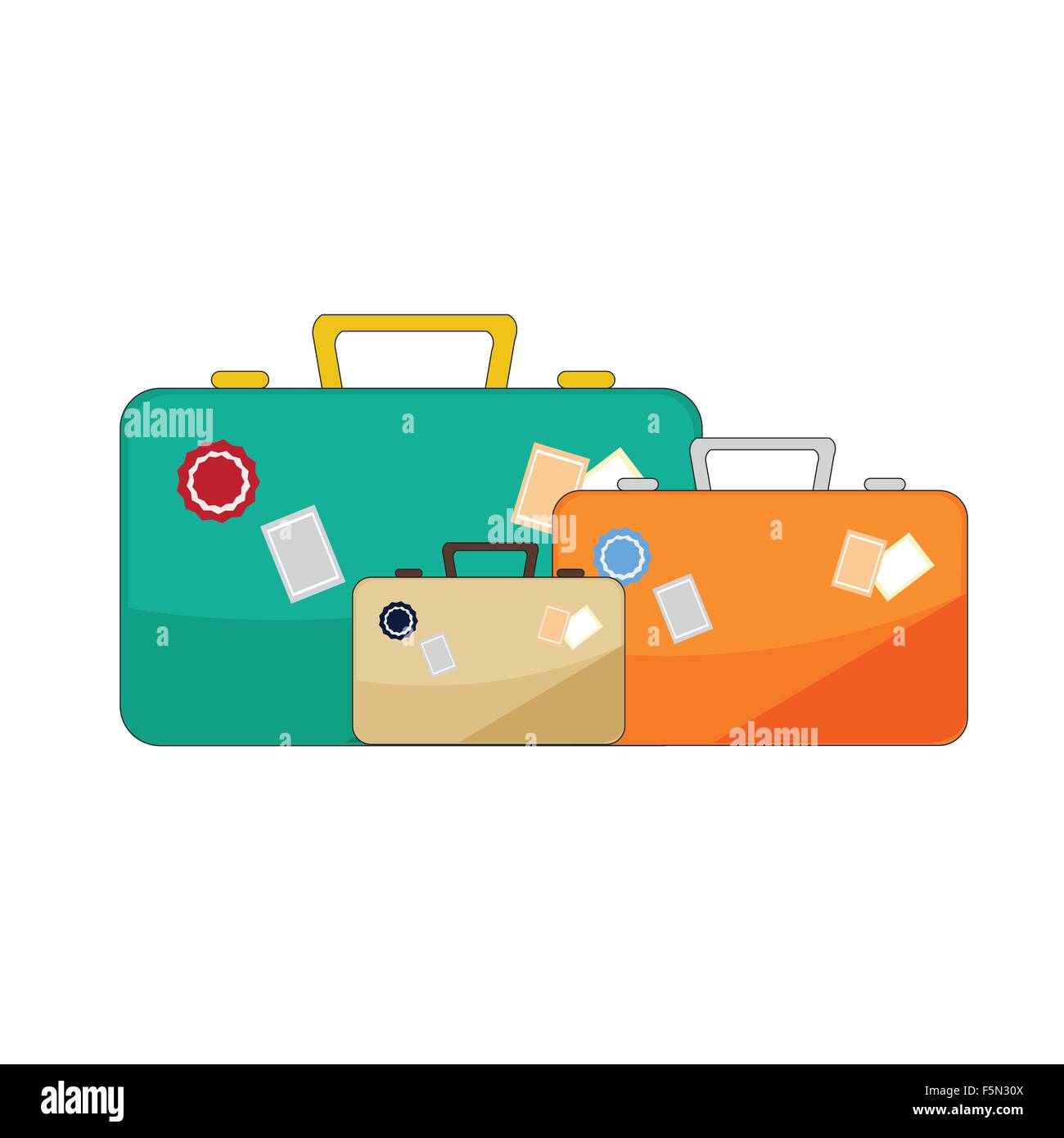 Vector luggage illustration on white background Stock Vector Image