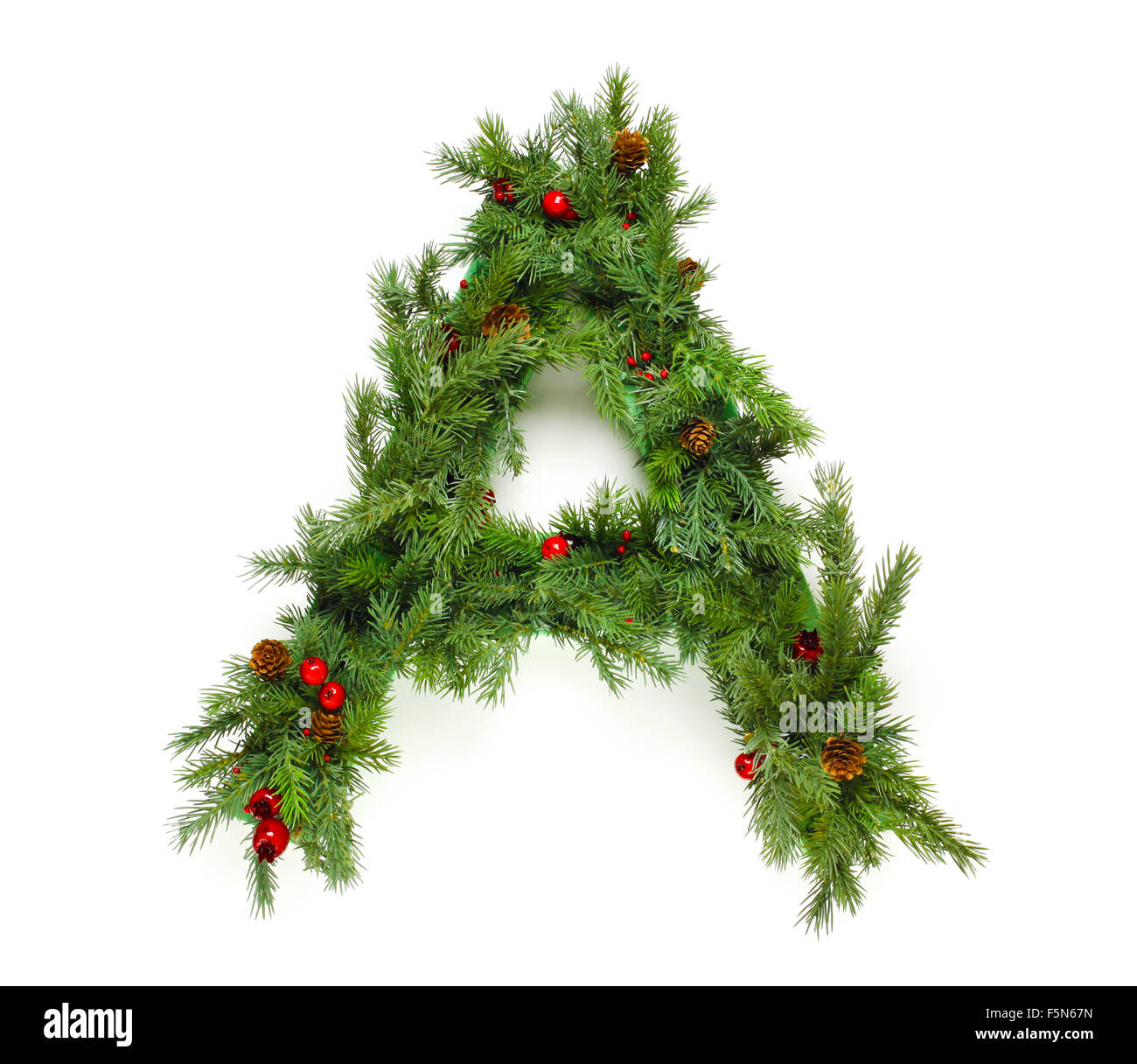 Holiday font letter B as a festive winter season decorated garland as a  Christmas or New Year seasonal alphabet lettering isolated on a white Stock  Photo - Alamy