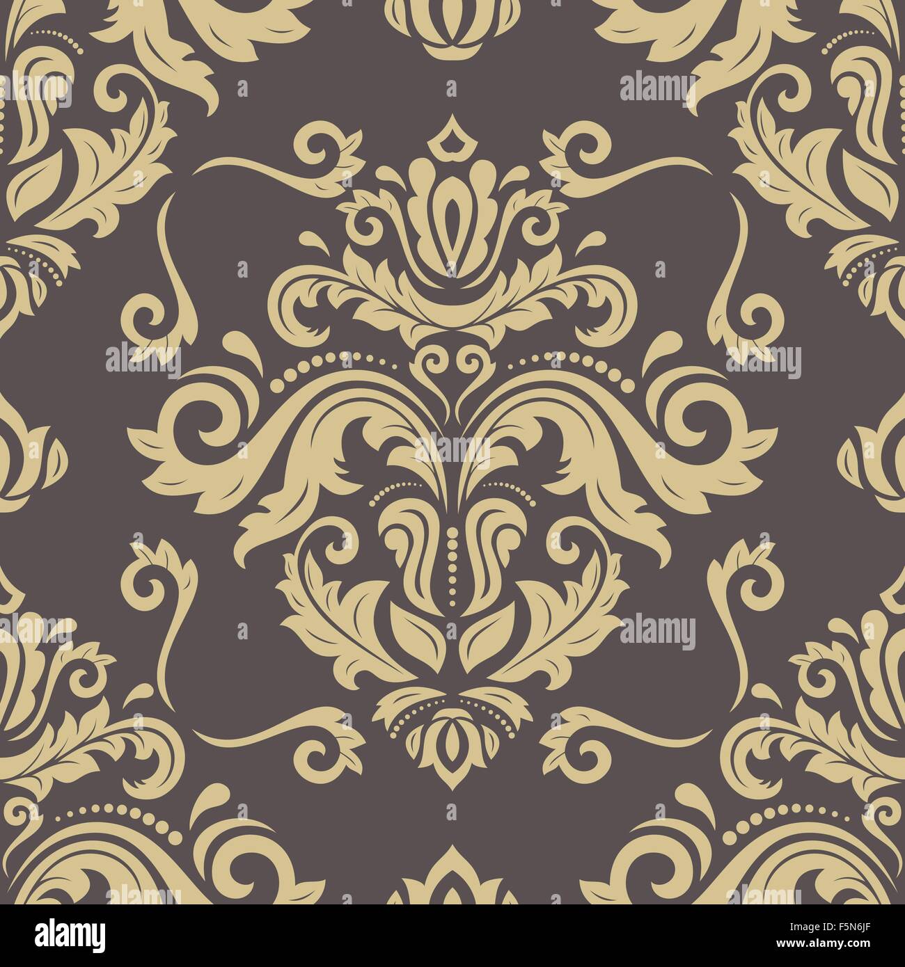 Damask Seamless Vector Pattern Stock Vector Image & Art - Alamy