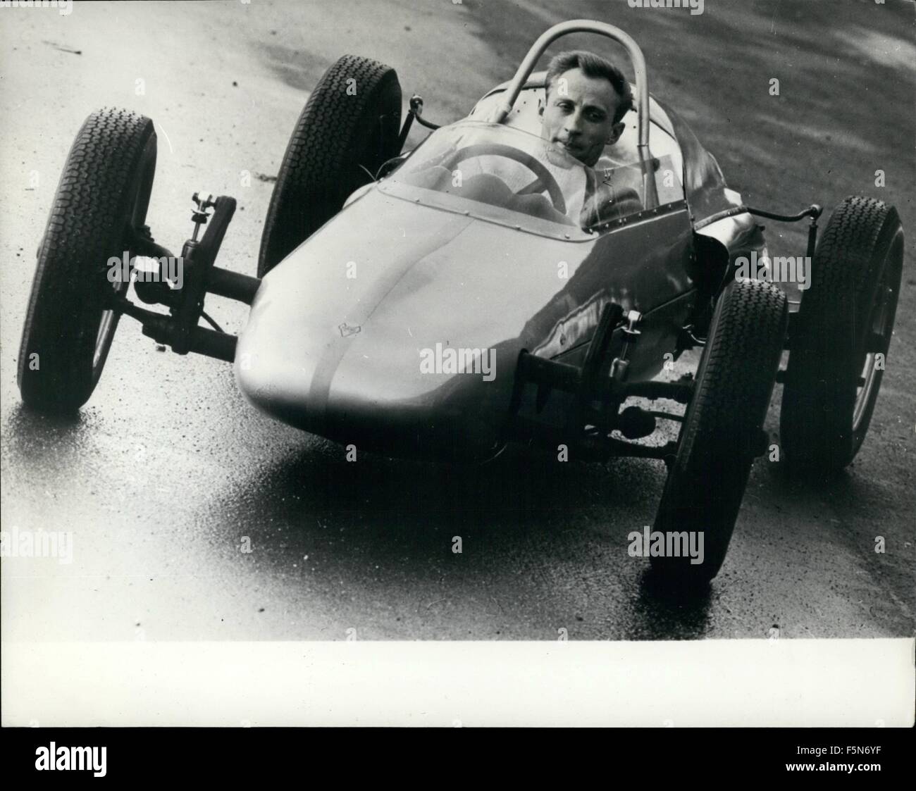 1966 - Latest German Racing Car: This is latest model o the ''Tuchs Formula V'' racing car. At the wheel is designer Heinz Fuchs, from Stuttgart Leonberg, Germany. In 1966, Fuchs designed and manufactured 50 racing cars of the formula V type; he is the Cray German manufacturer of racing cars and the biggest manufacturer in Europe if ''Formula V'' racing cars. The latest model has been perfected and the bodywork create not only is of fiberglass.Fuchs managed to create not only the most elegant5 looking racing car of this class, and therefore superior to other cars at fast race meeting. Price of Stock Photo