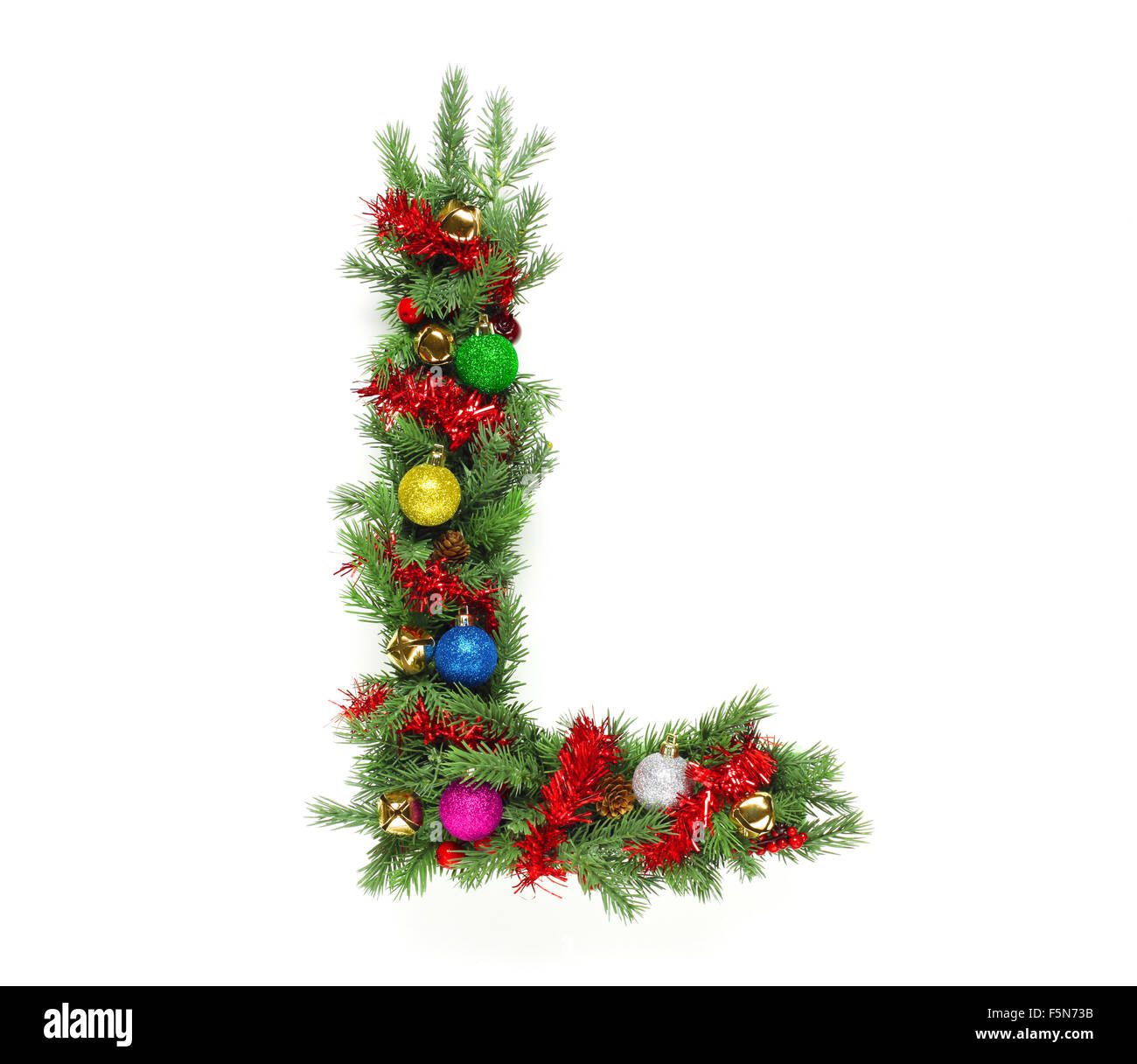 Collection of decorated Christmas tree letters and numbers Stock Photo ...