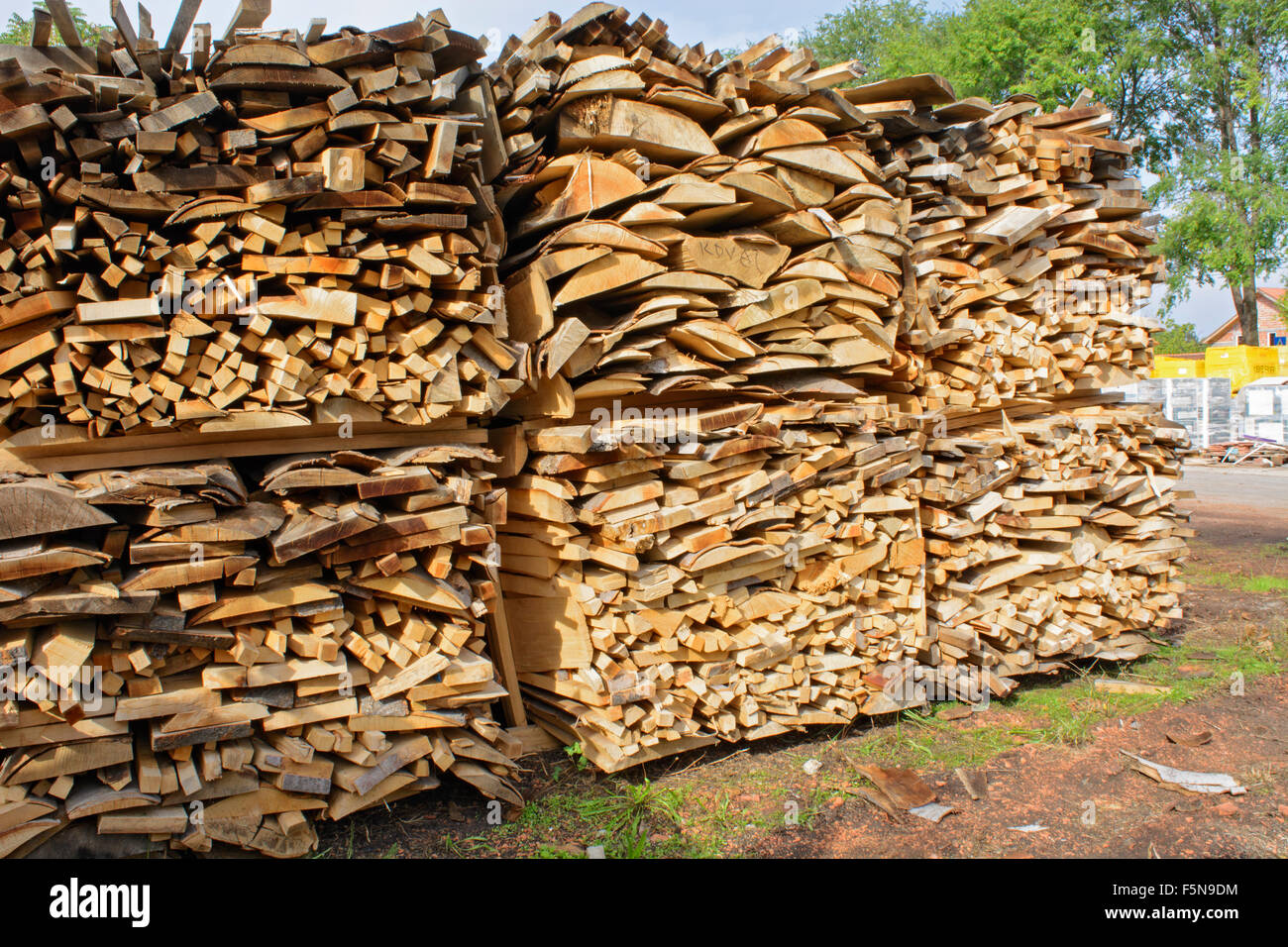 In stock, stock boards firewood waiting on customers. Stock Photo
