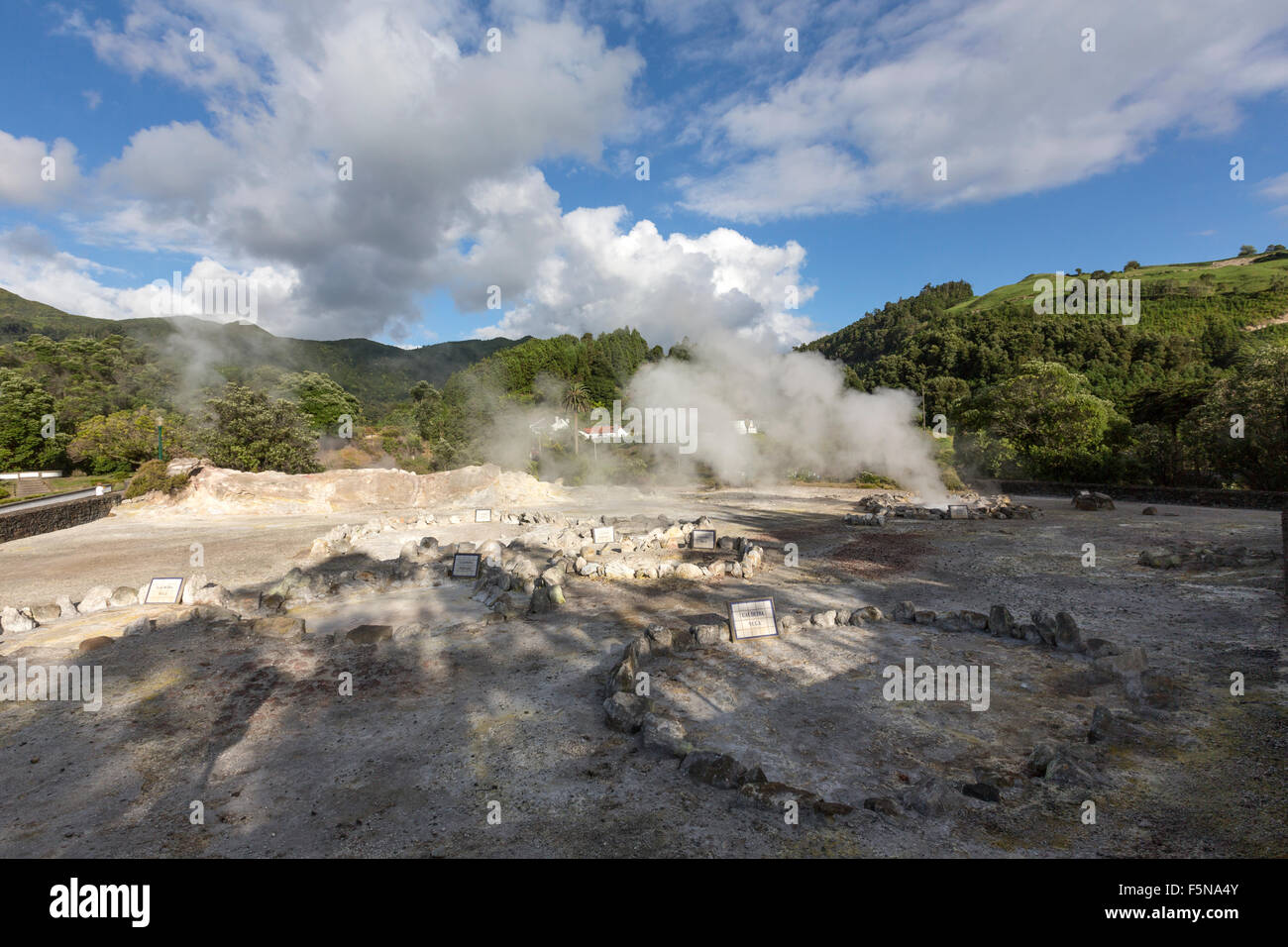 Portugal hot springs fountain pouring hot spring water hi-res stock ...