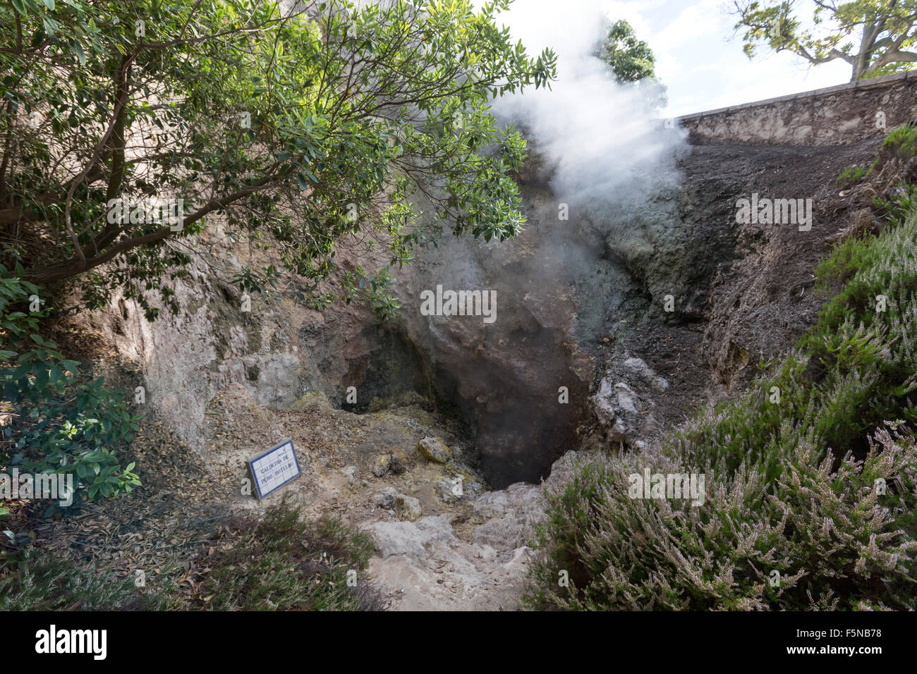 Portugal hot springs fountain pouring hot spring water hi-res stock ...