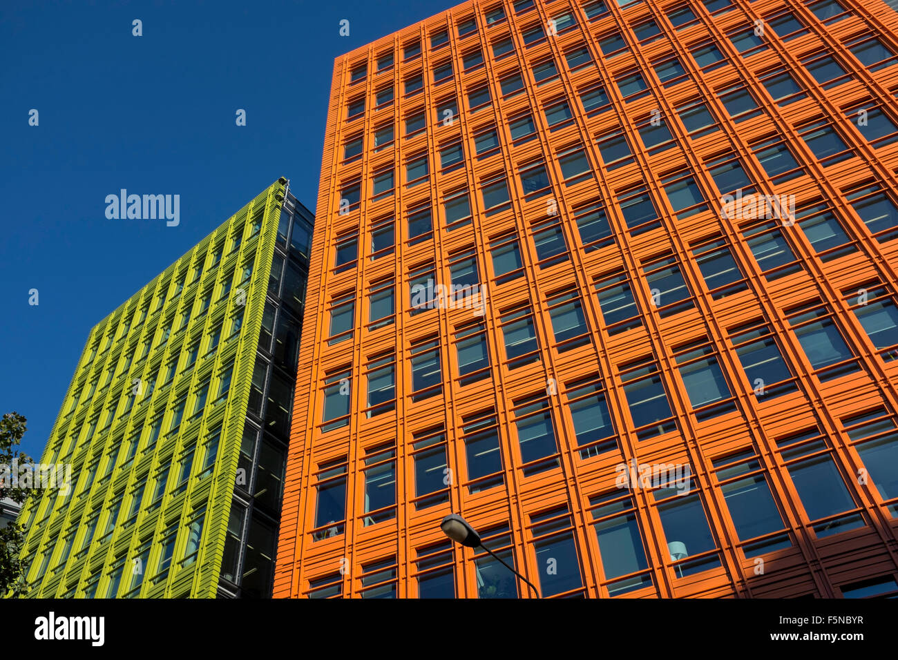 Brightly Colored Office Blocks at Central St Giles London where Google has its Offices Stock Photo