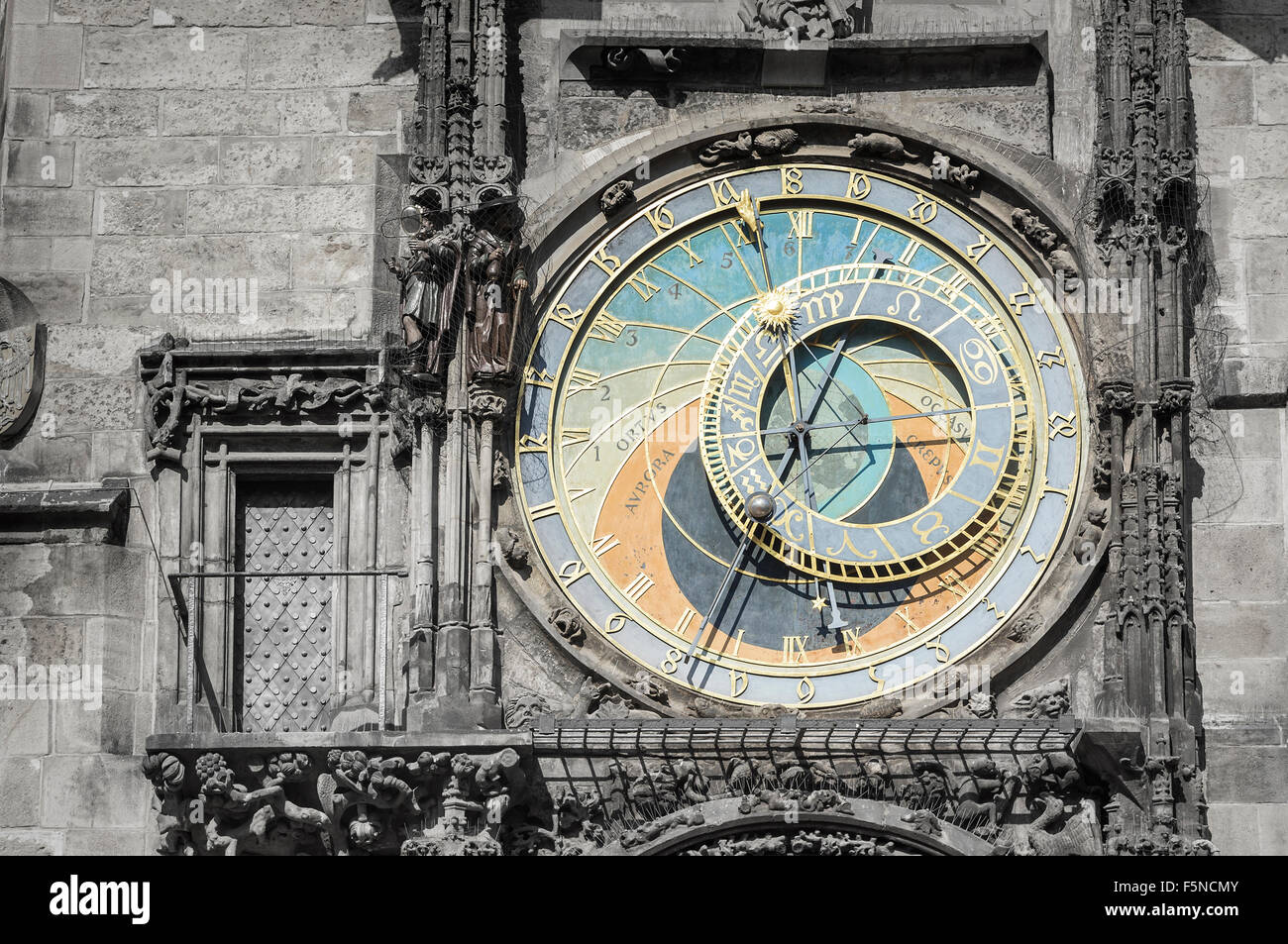 Astronomical clock from Prague city, Czech Republic Stock Photo