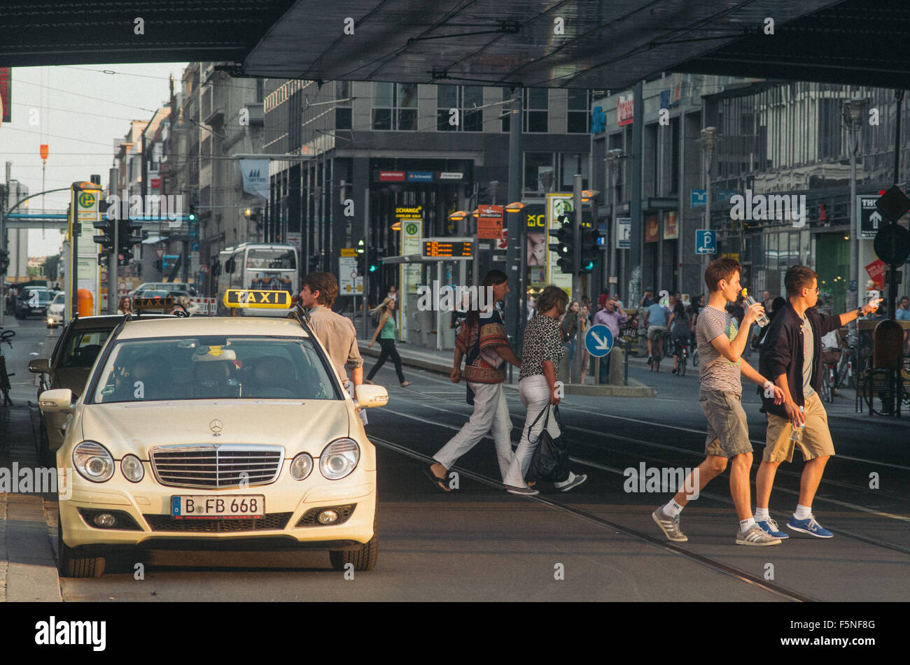 Taxi in Berlin of Germany. Stock Photo