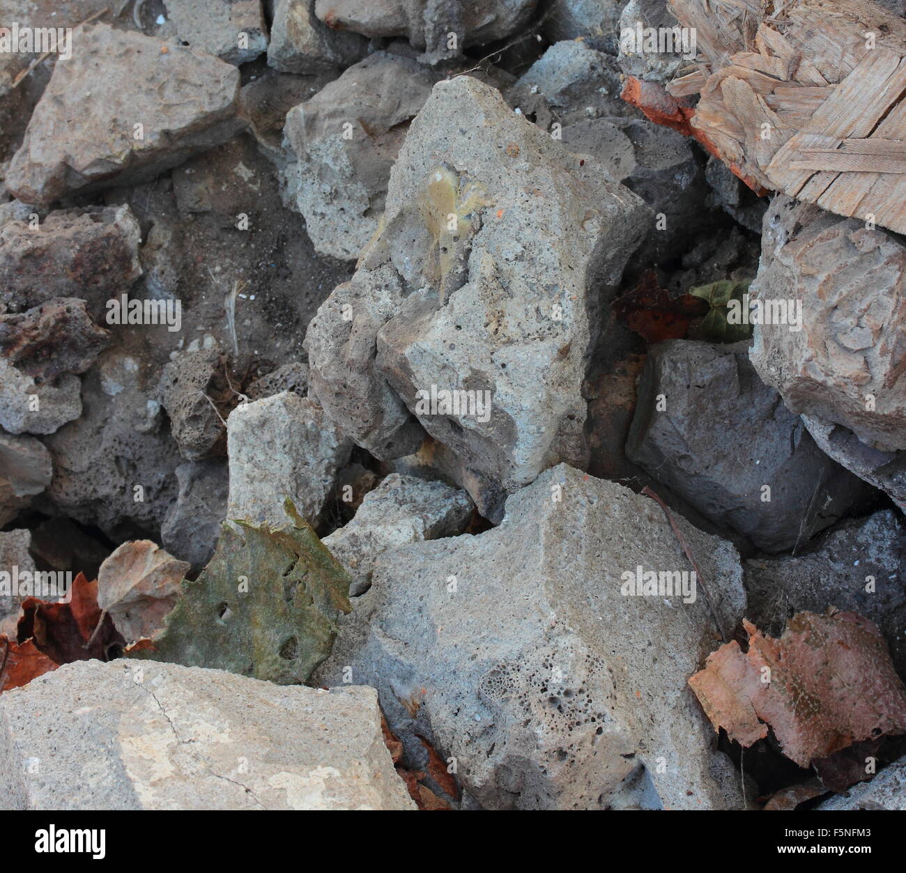 It is a pile of stones of different shapes Stock Photo