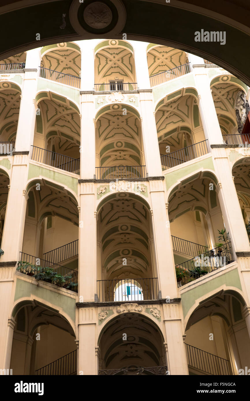 the Palazzo dello Spagnolo is a Rococo or late-Baroque-style palace in central Naples Stock Photo