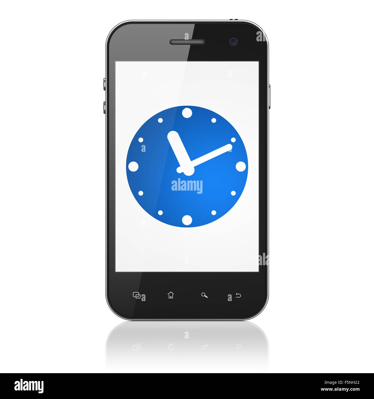 Time concept: Smartphone with Clock on display Stock Photo - Alamy