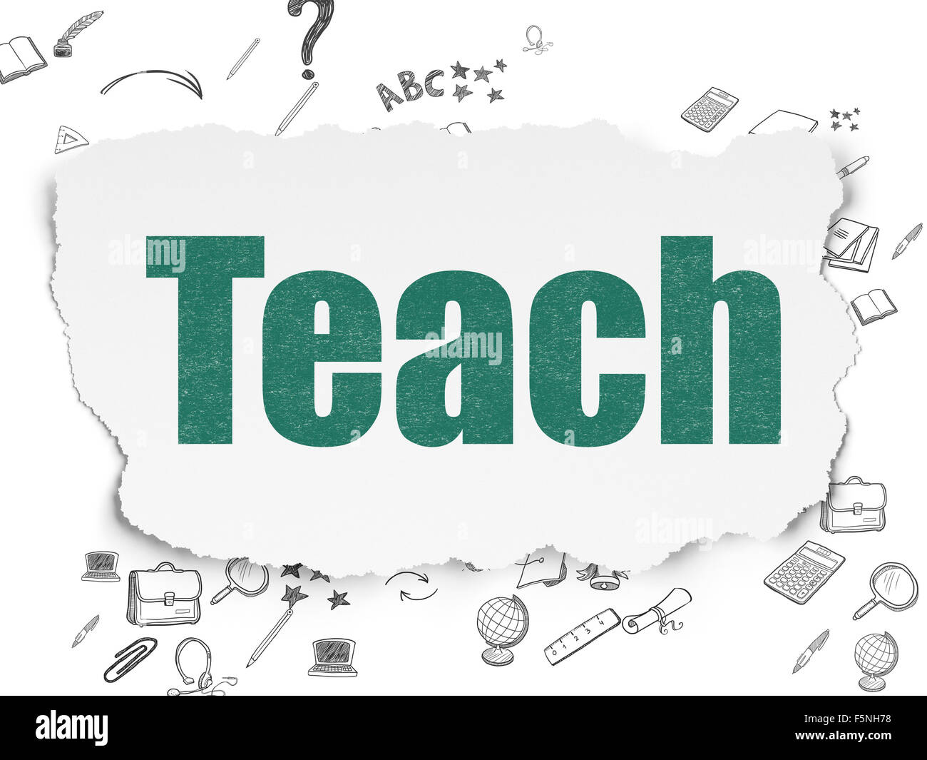 Education concept: Teach on Torn Paper background Stock Photo - Alamy