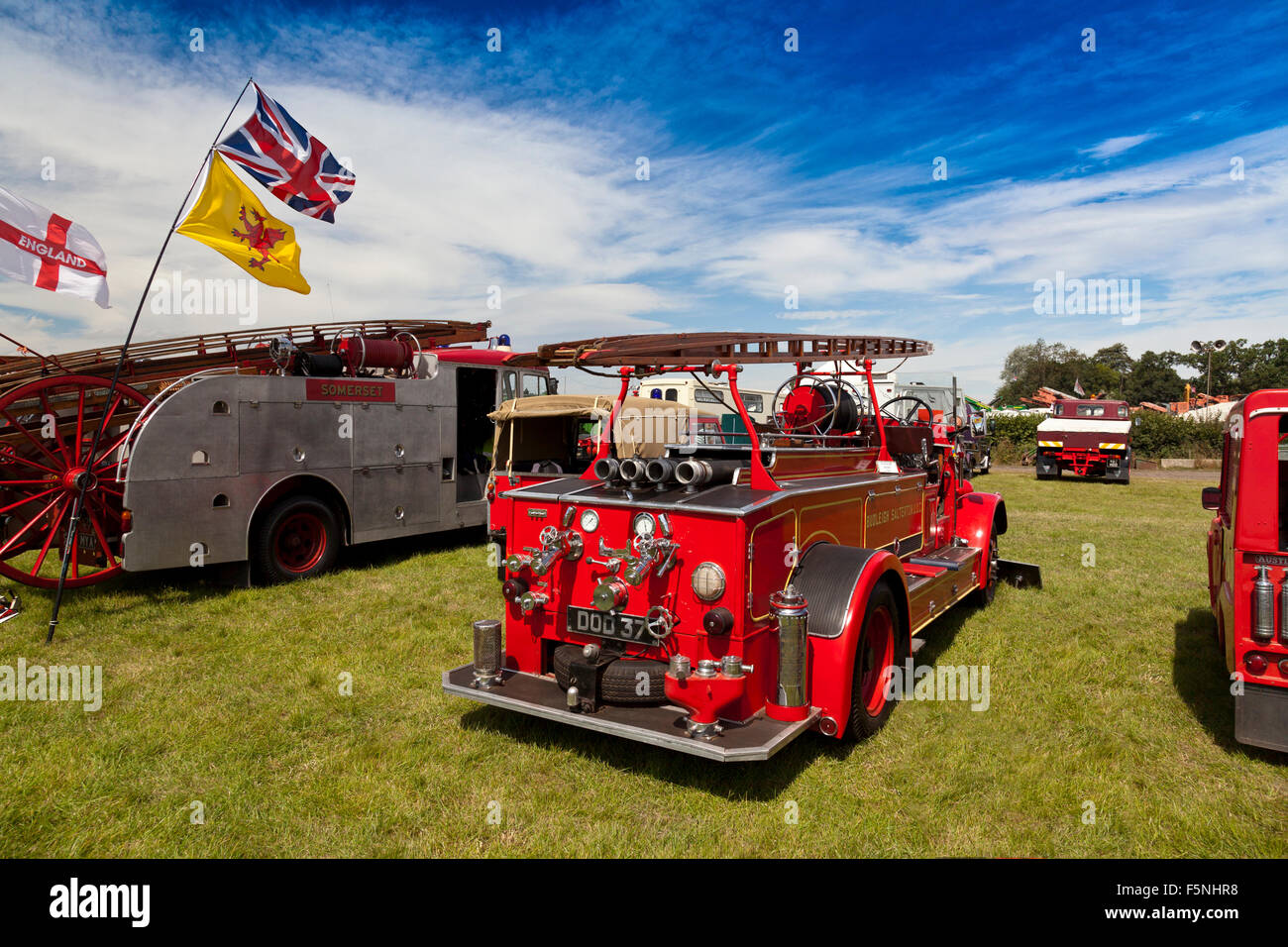 A 1939 vintage Leyland Cub fire engine at the 2015 Norton Fitzwarren Steam Fayre, Somerset, UK Stock Photo