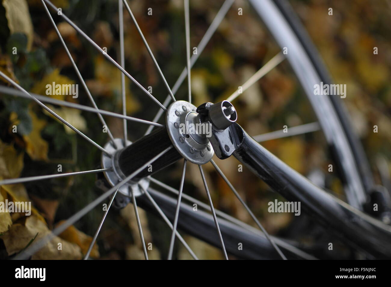 Close up cycle, cycle cross bike wheel, security screw Stock Photo