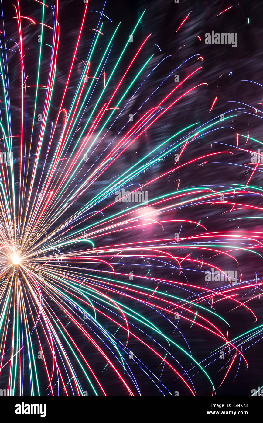 Fireworks, Albuquerque International Balloon Fiesta, Albuquerque, New Mexico USA Stock Photo