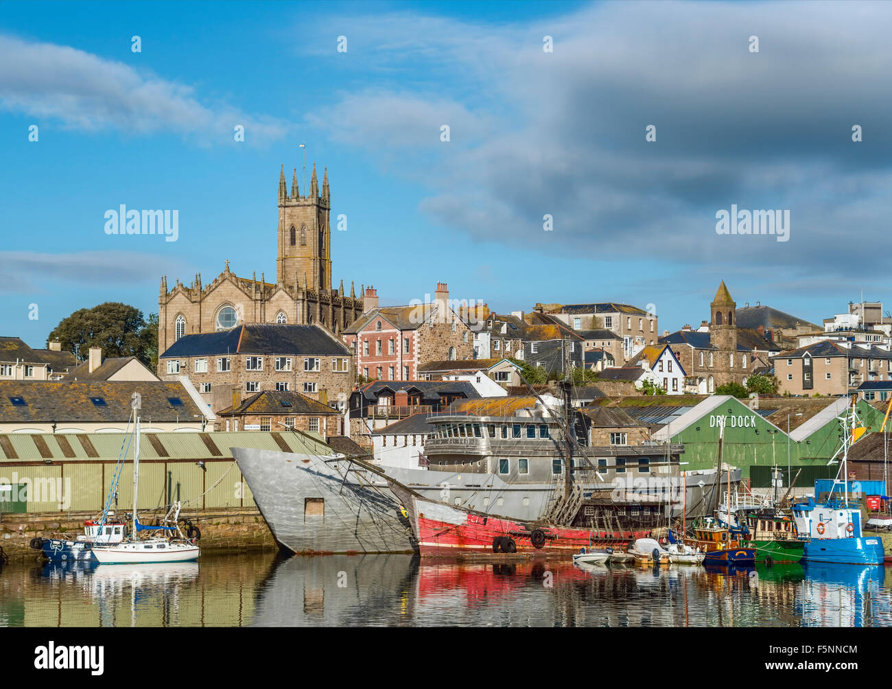 View over the harbor of Penzance in Cornwall, England, UK Stock Photo