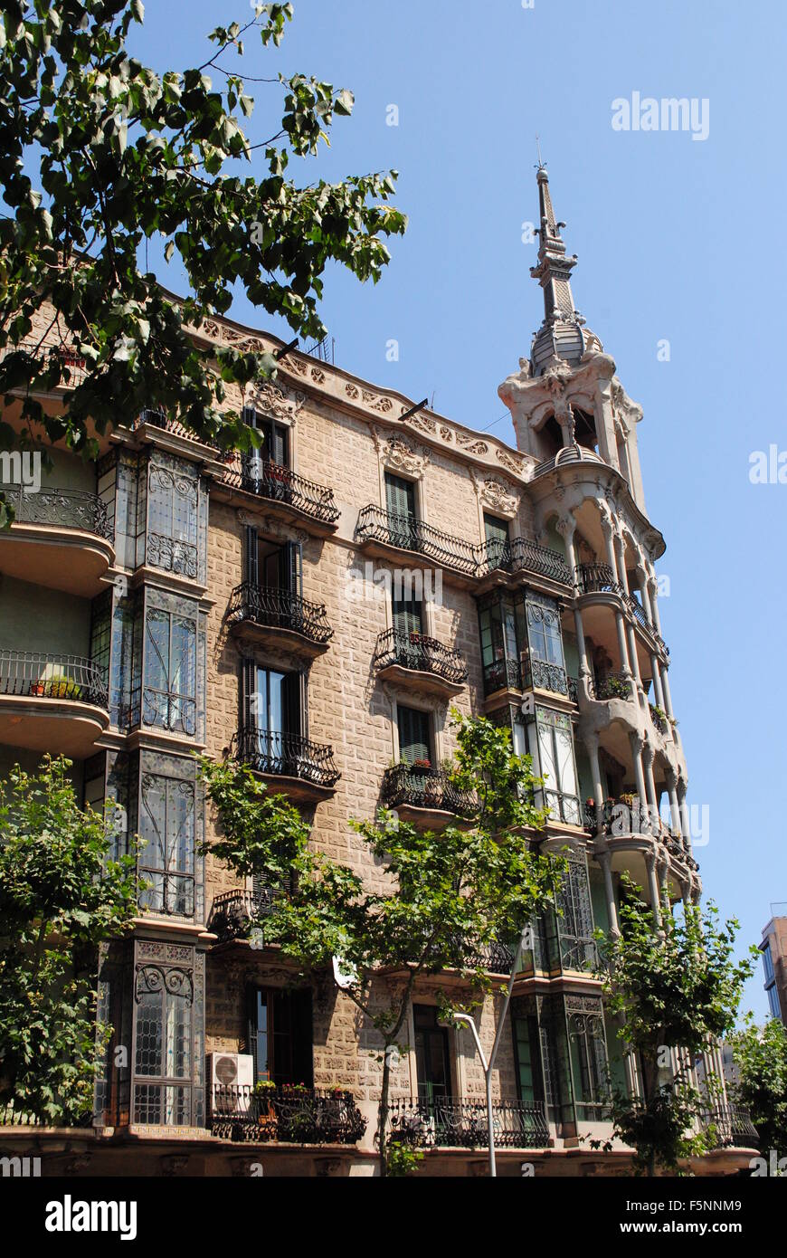 One of the modernist buildings on Paseo de Gracia, Barcelona, Spain Stock Photo